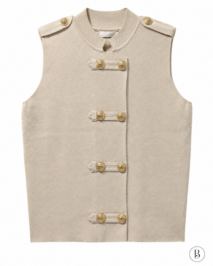 Gilet sans manches Adélie - Écru