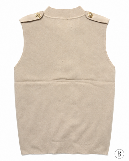 Gilet sans manches Adélie - Écru