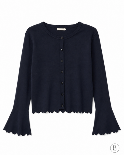 Gilet Manches festonnées - Noir